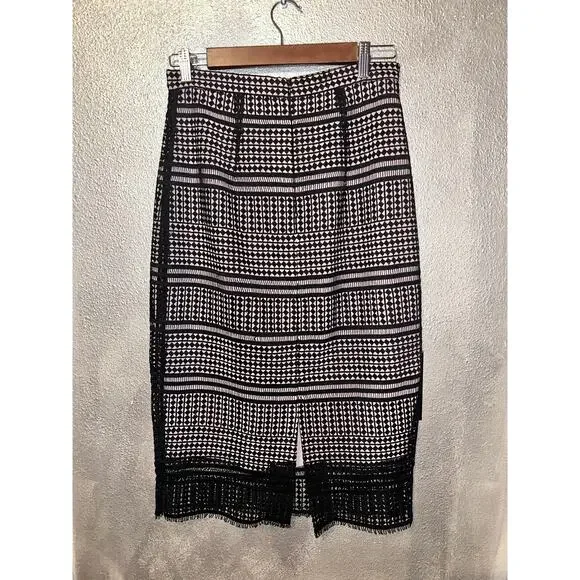 LK Bennett Maddox Professional Wednesday Dark Academia Office Lace Pencil Skirt - Picture 6 of 11